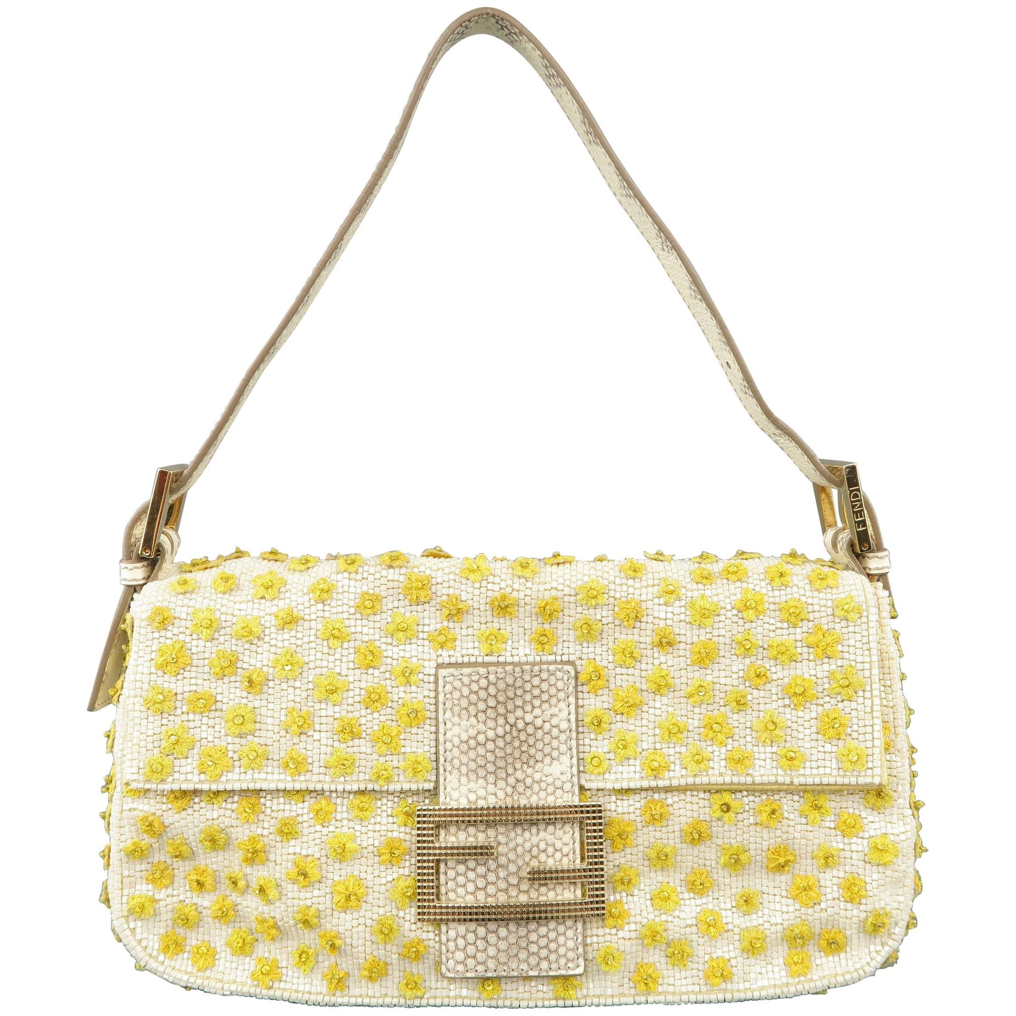 Fendi Daisy Beaded Baguette Bag