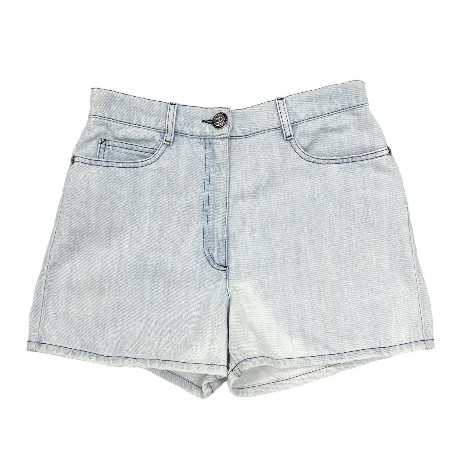 Chanel Denim Logo Shorts