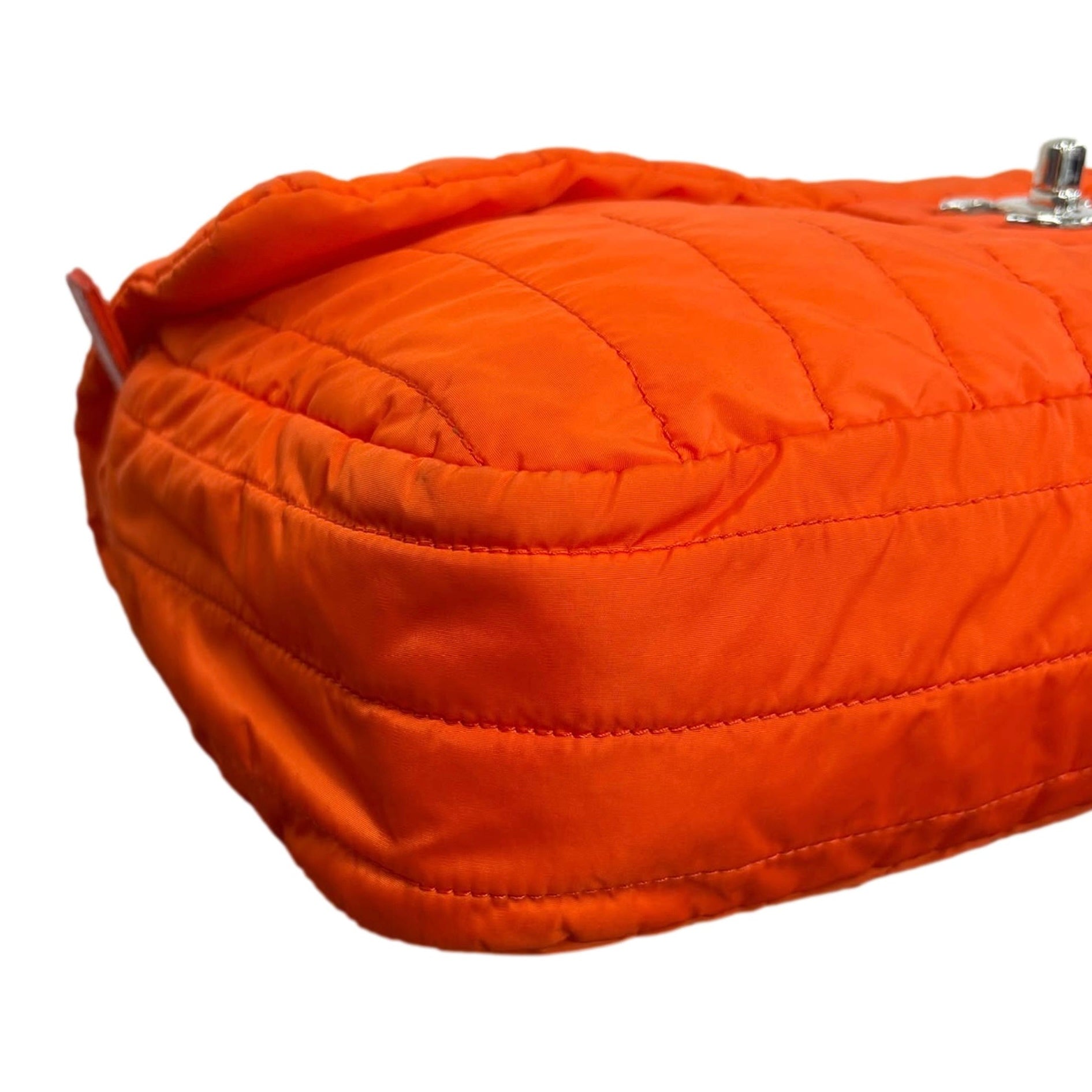 Chanel Orange Maxi Nylon Flap Bag