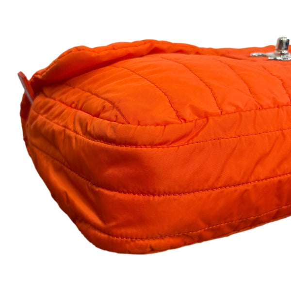 Chanel Orange Maxi Nylon Flap Bag