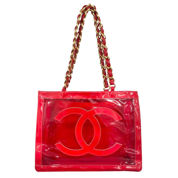 Chanel Red Transparent Chain Bag