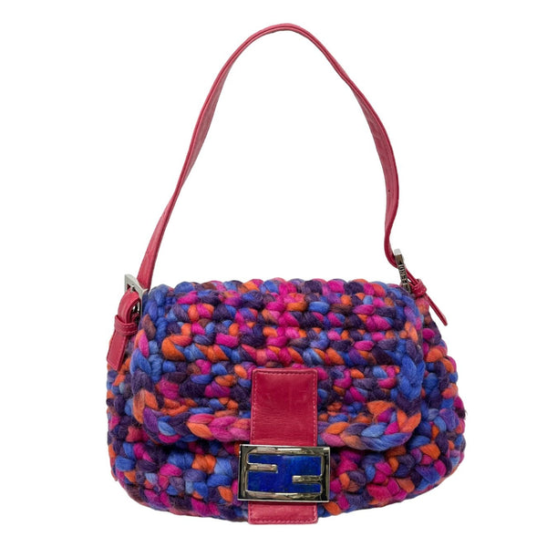 Fendi Mulitcolor Wool Mamma Baguette Bag