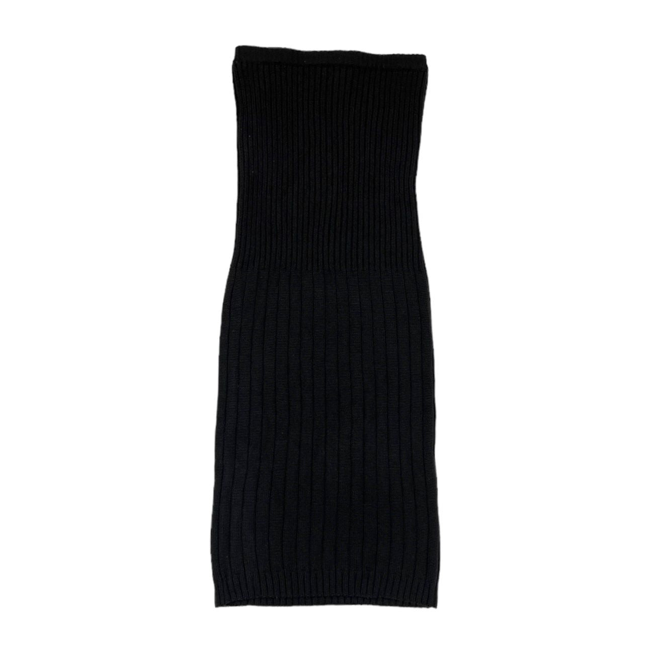 Chanel Black Ribbed Logo Dress