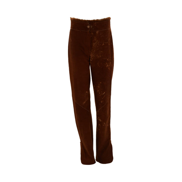 Fendi Brown Suede + Fur Trim Pants