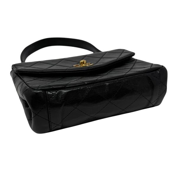 Chanel Black Lambskin Small Top Handle Bag