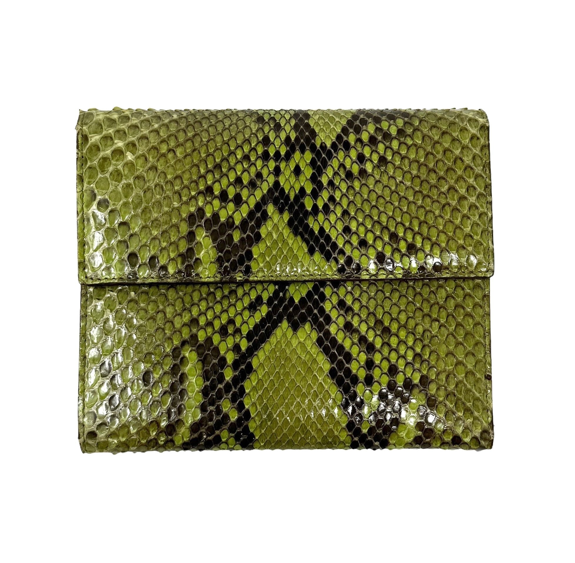 Prada Green Snakeskin Wallet