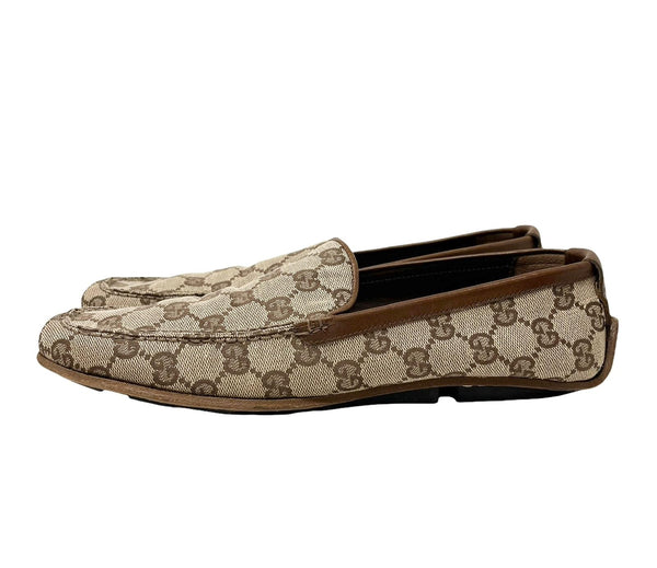 Gucci Tan Logo Loafers