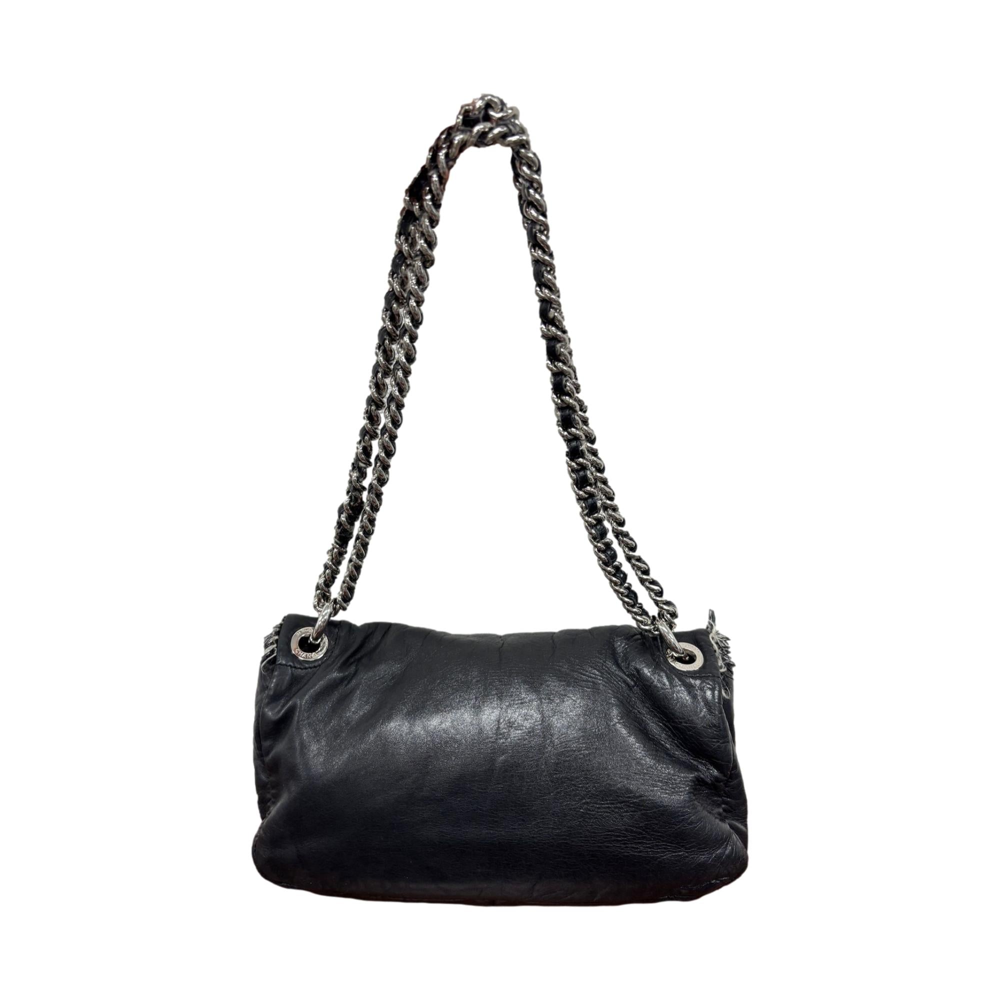 Chanel Black Leather Fringe Flap Bag