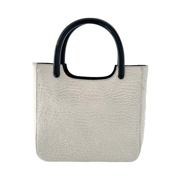 Prada White Calf Hair Top Handle