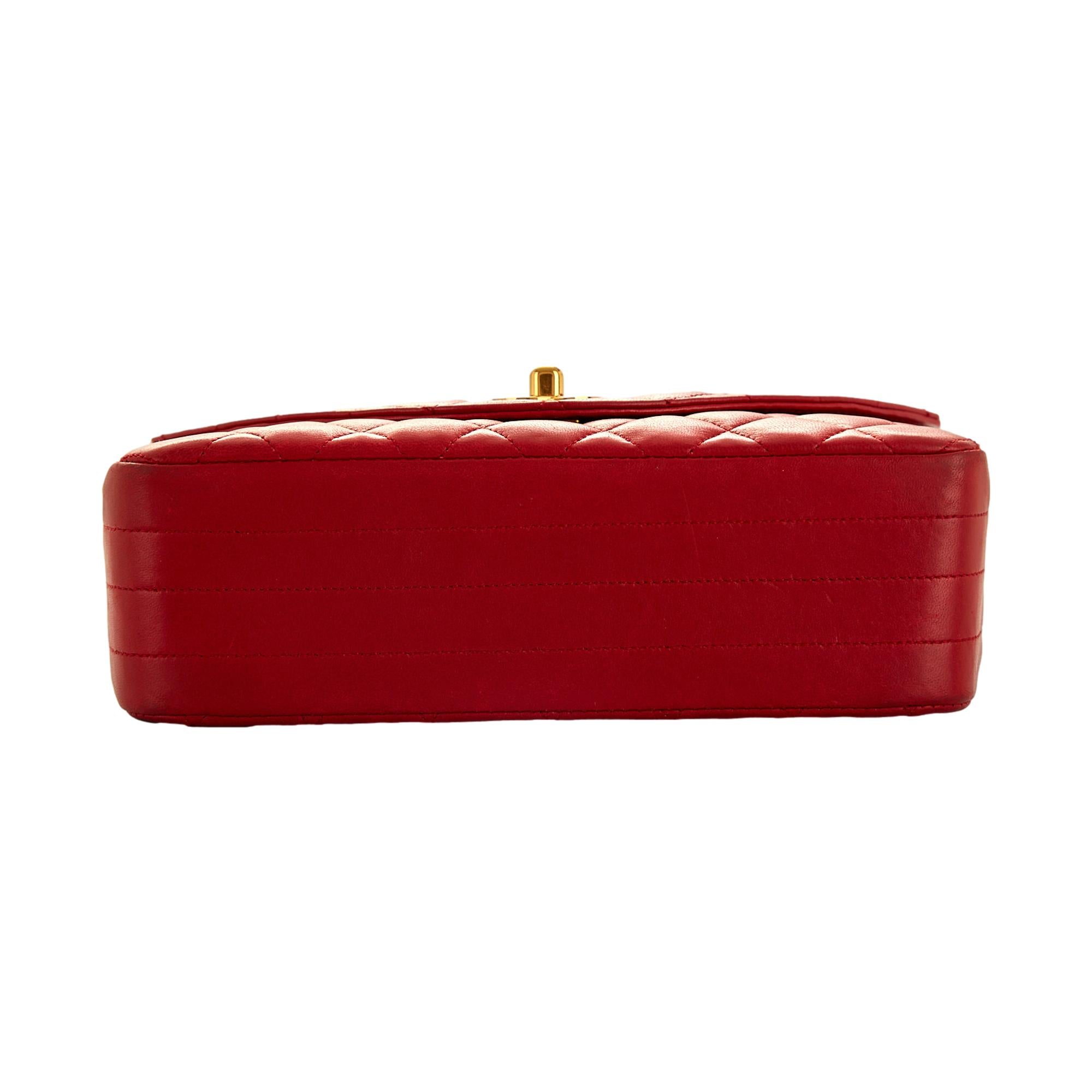 Chanel Red Turnlock Flap Shoulder Bag