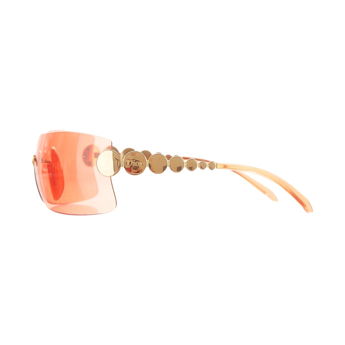 Dior Red Logo Shield Rimless Sunglasses
