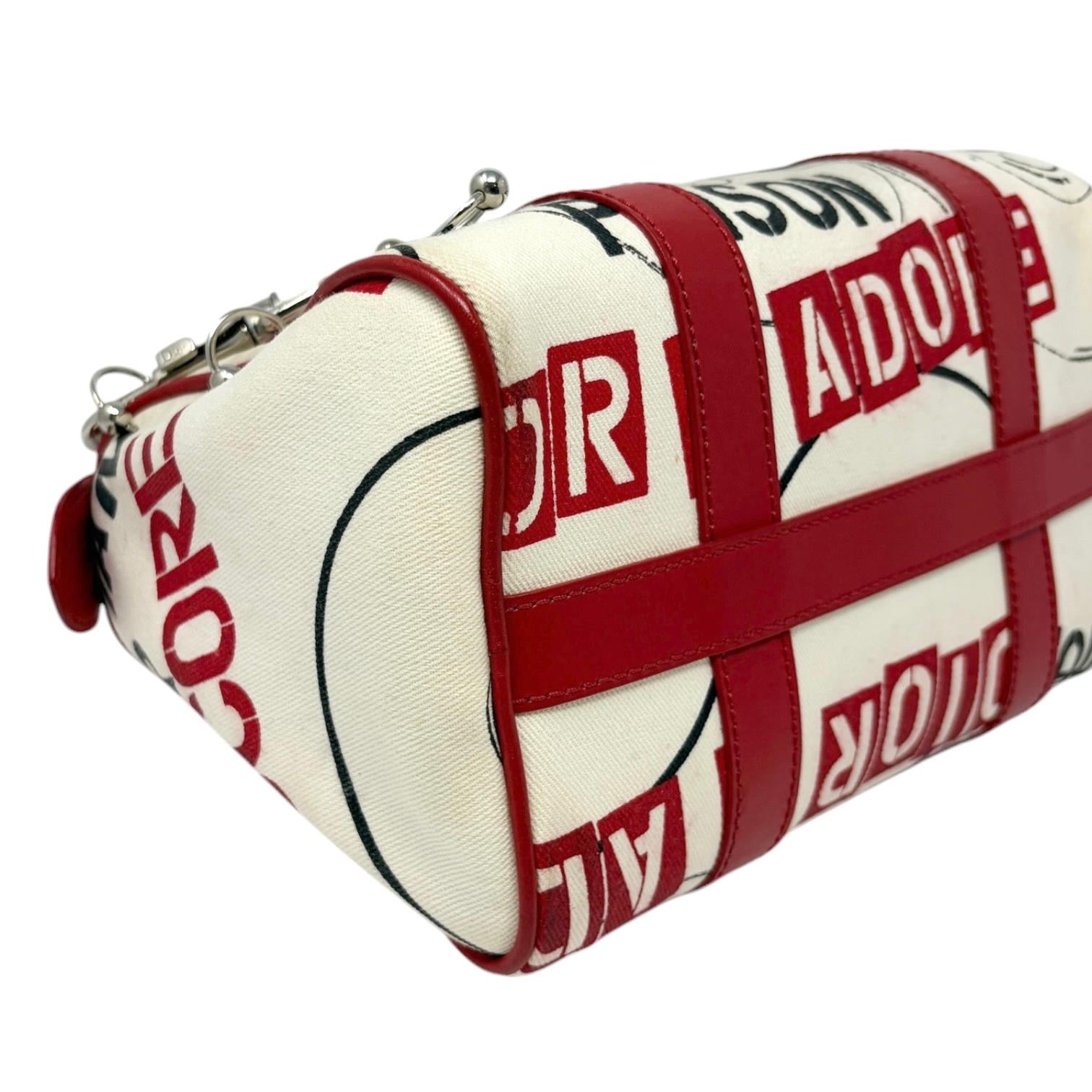 Dior White Hardcore Mini Boston Bag