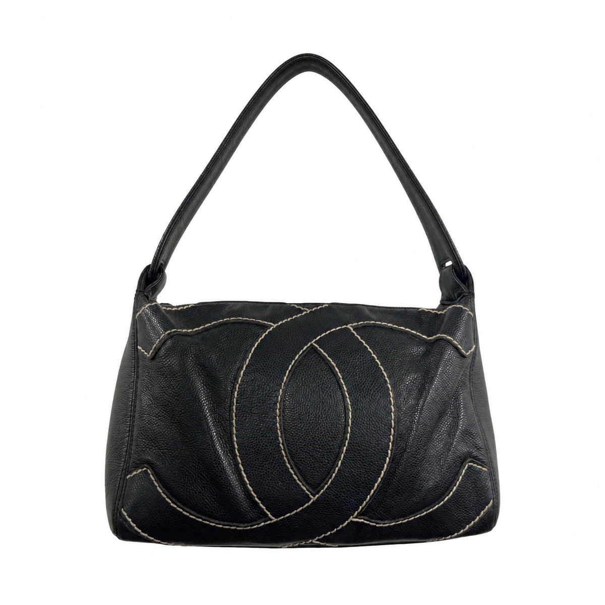 Chanel Black Caviar Stitched Shoulder Bag – Treasures of NYC
