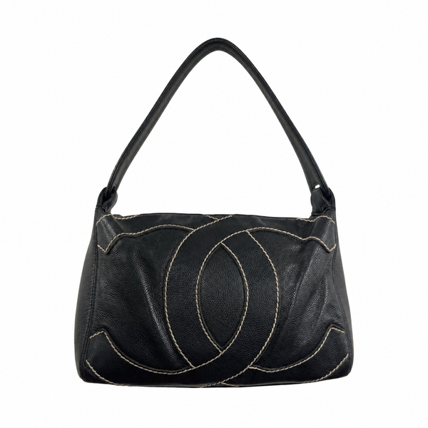 Chanel Black Caviar Stitched Shoulder Bag