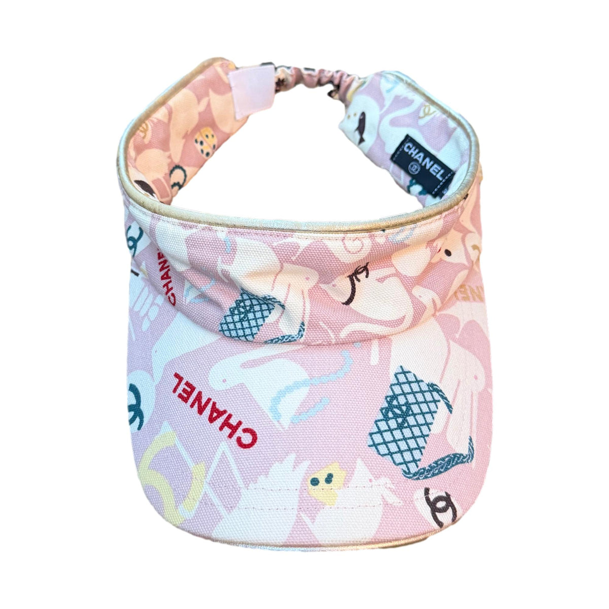 Chanel Pink Animal Logo Visor