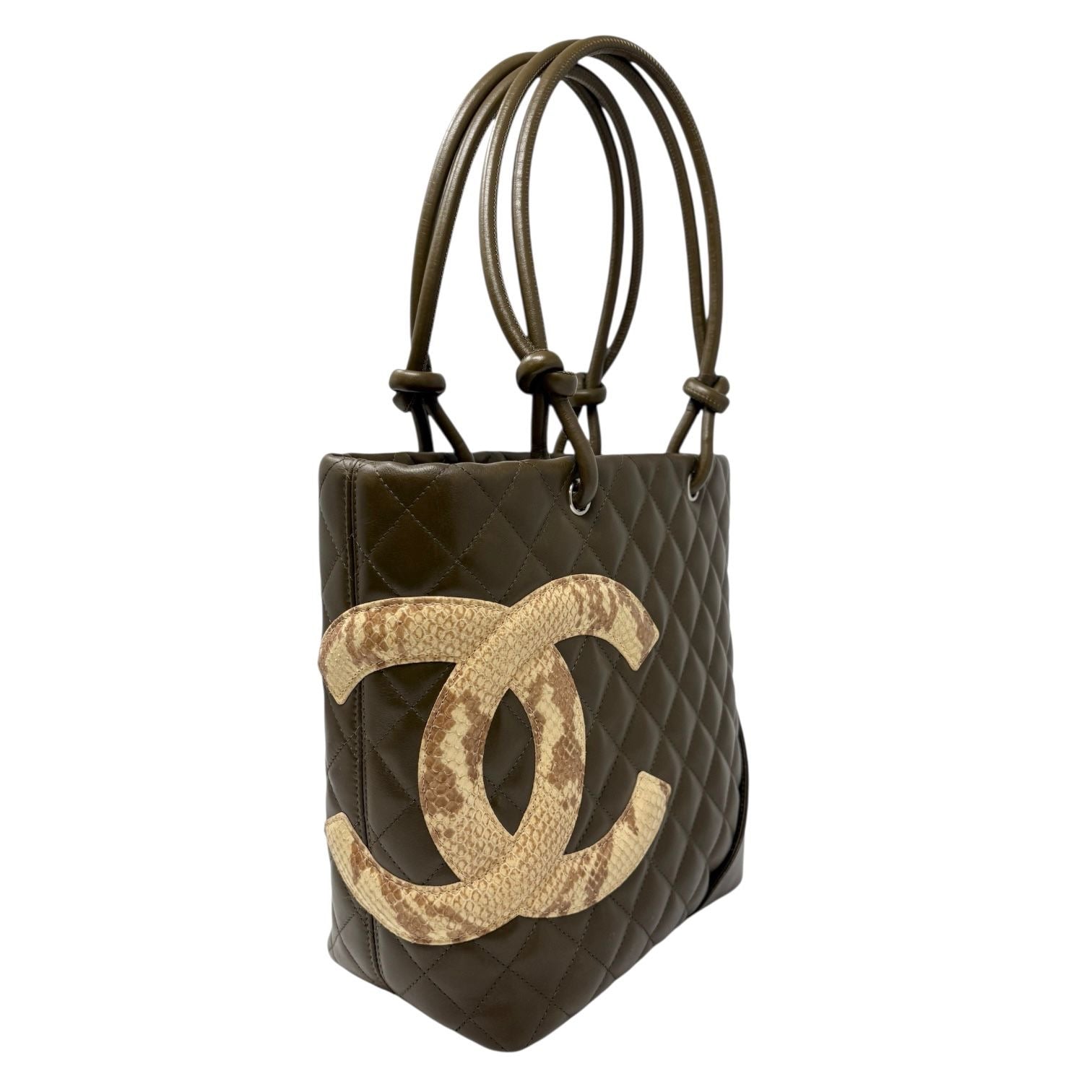 Chanel Olive Lambskin Cambon Tote
