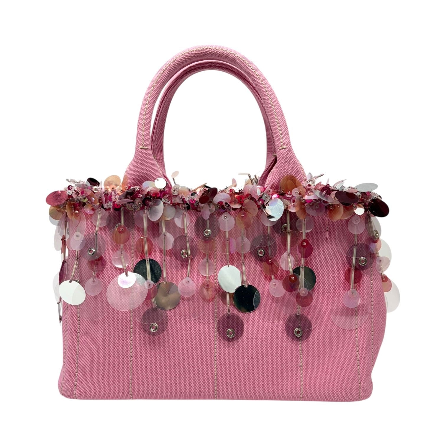 Prada Pink Sequin 2way Canapa Bag