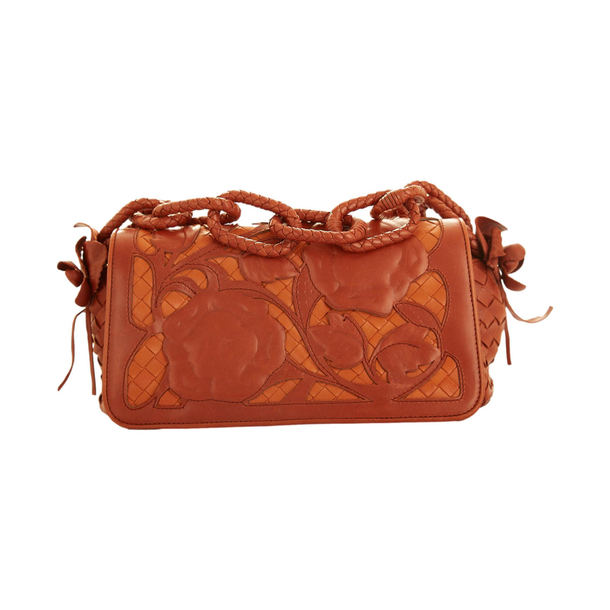 Bottega Veneta Brown Floral Appliqué Bag