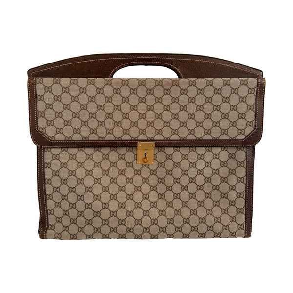 Gucci Logo Briefcase/Jumbo Clutch