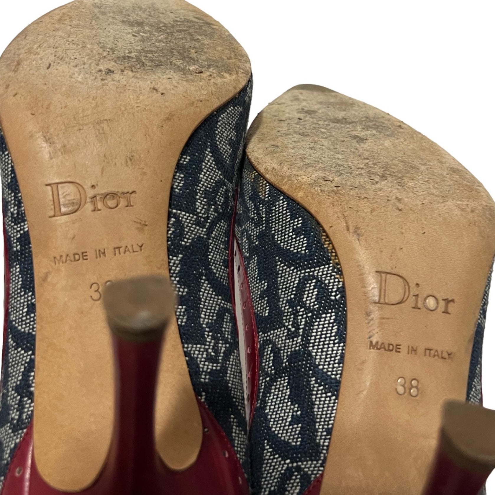 Dior Navy Logo Bow Heels