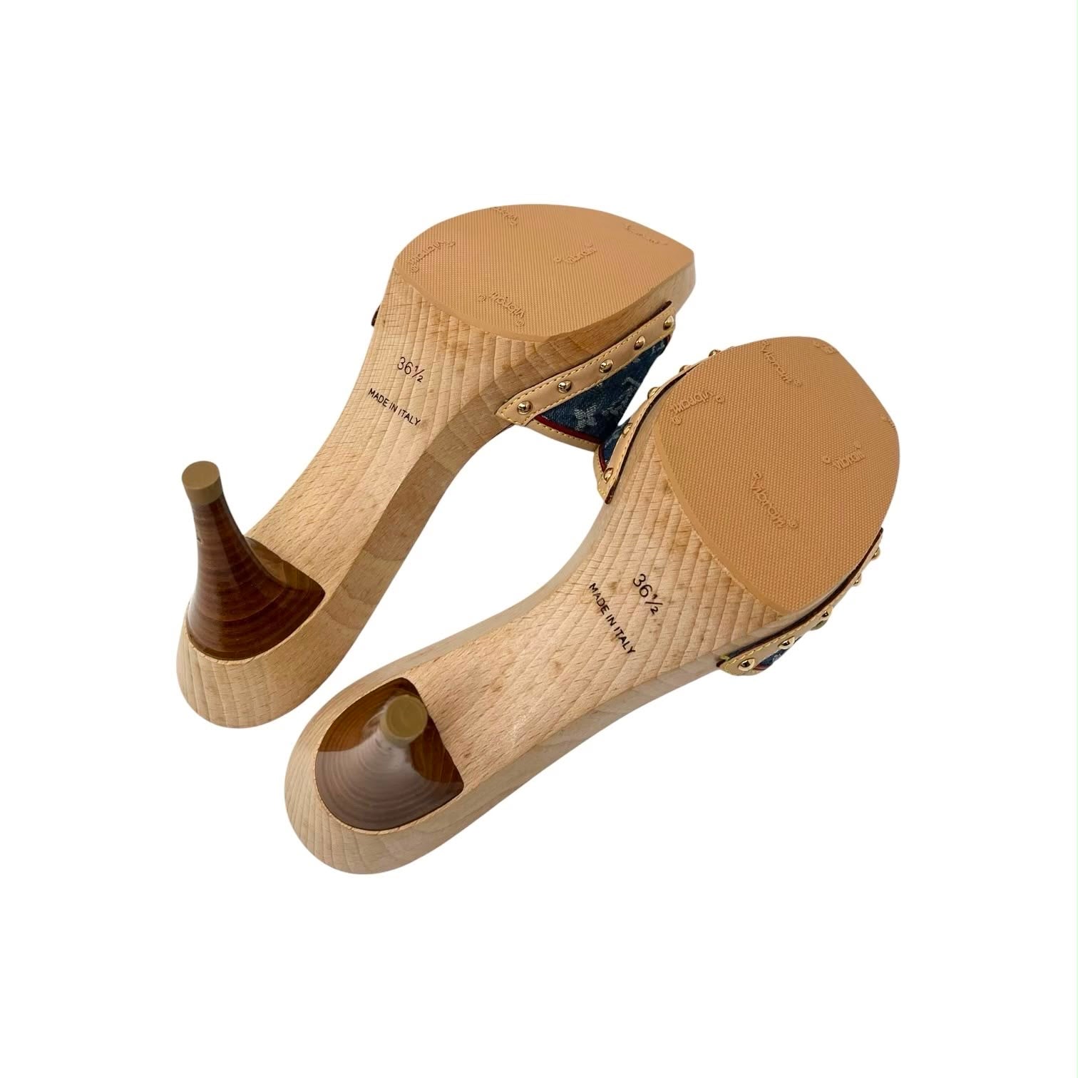 Louis Vuitton Denim Monogram Platform Heels