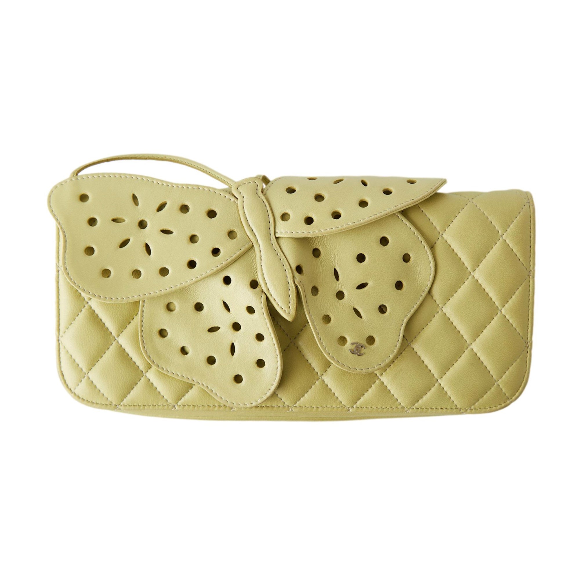 Chanel Lime Green Small Butterfly Chain Bag