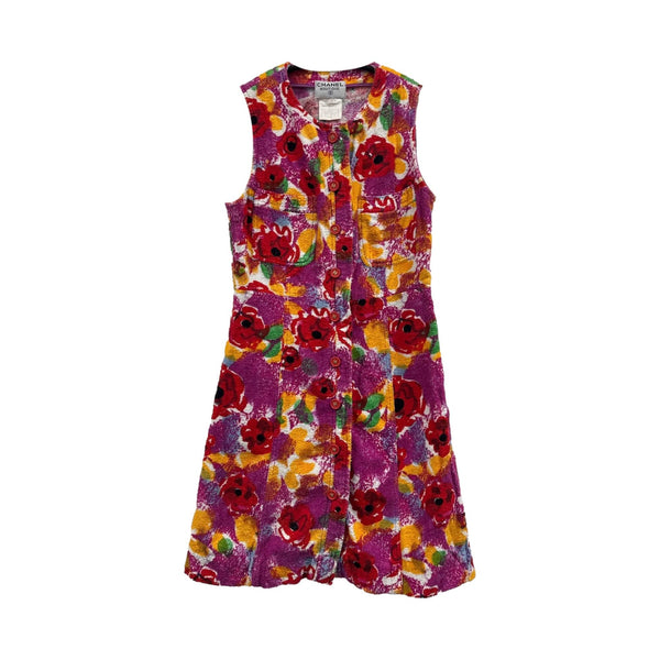 Chanel Terrycloth Logo Button Dress