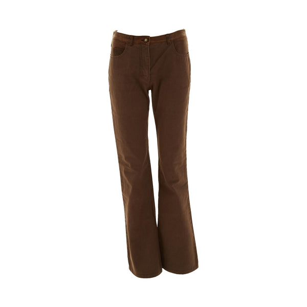 Chanel Brown Logo Western Flare Pants