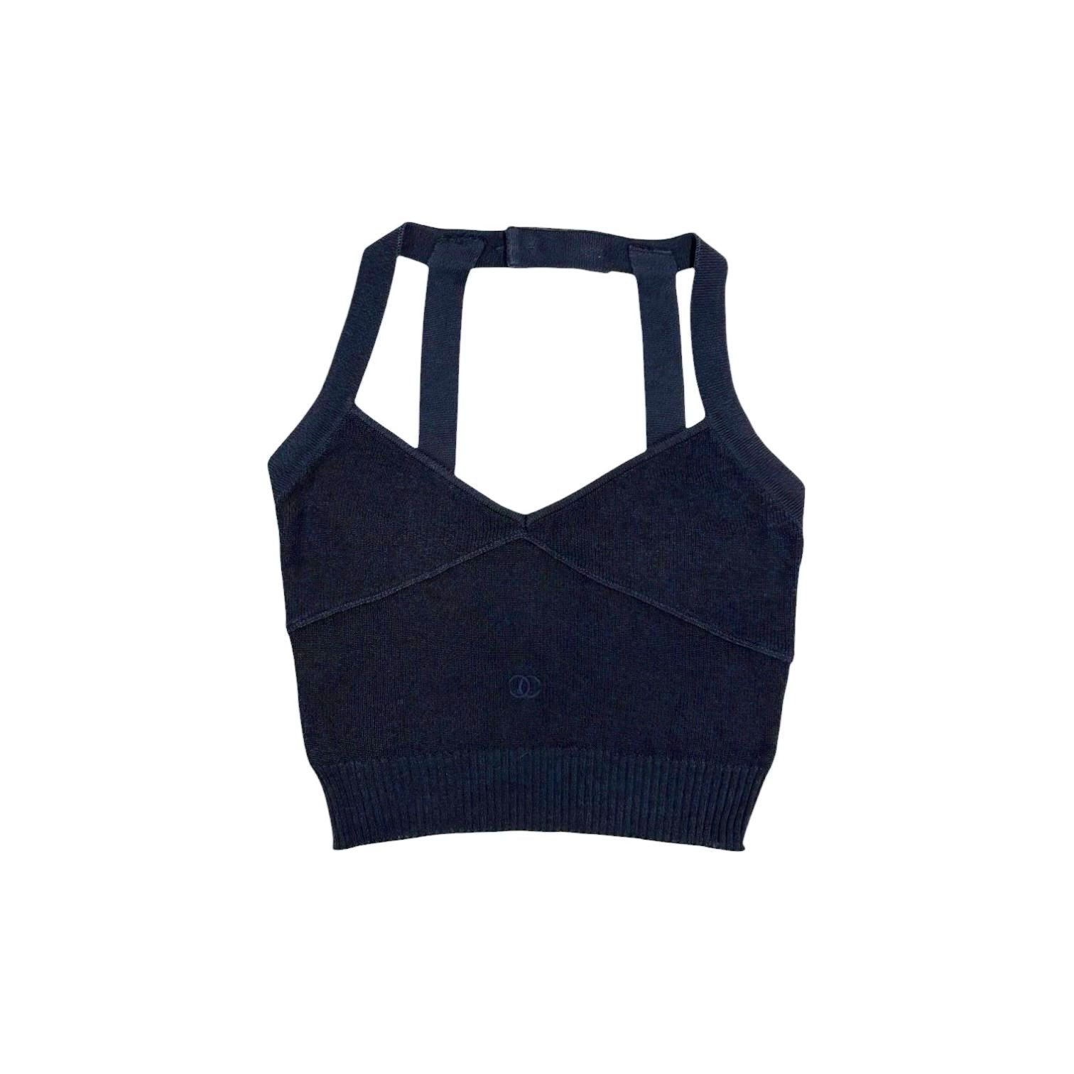 Chanel Navy Logo Tank Top