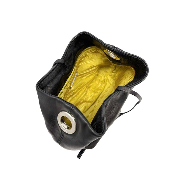 Prada Black Leather Mini Ring Bag