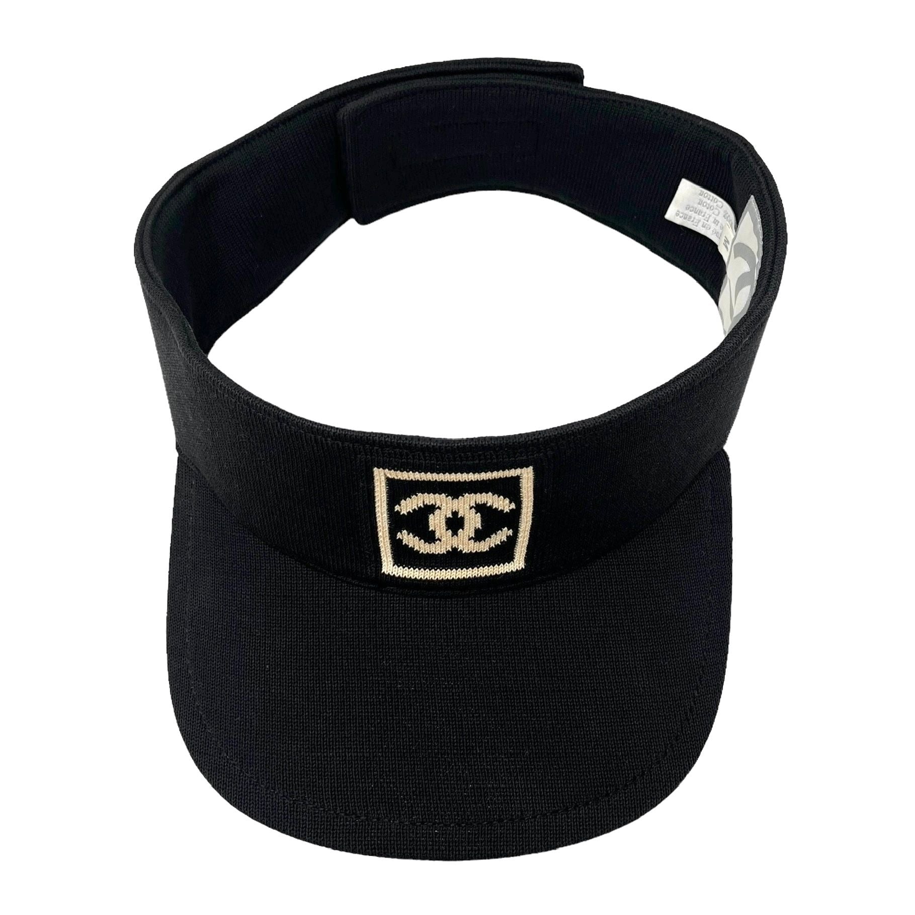 Chanel Black Knit Logo Visor