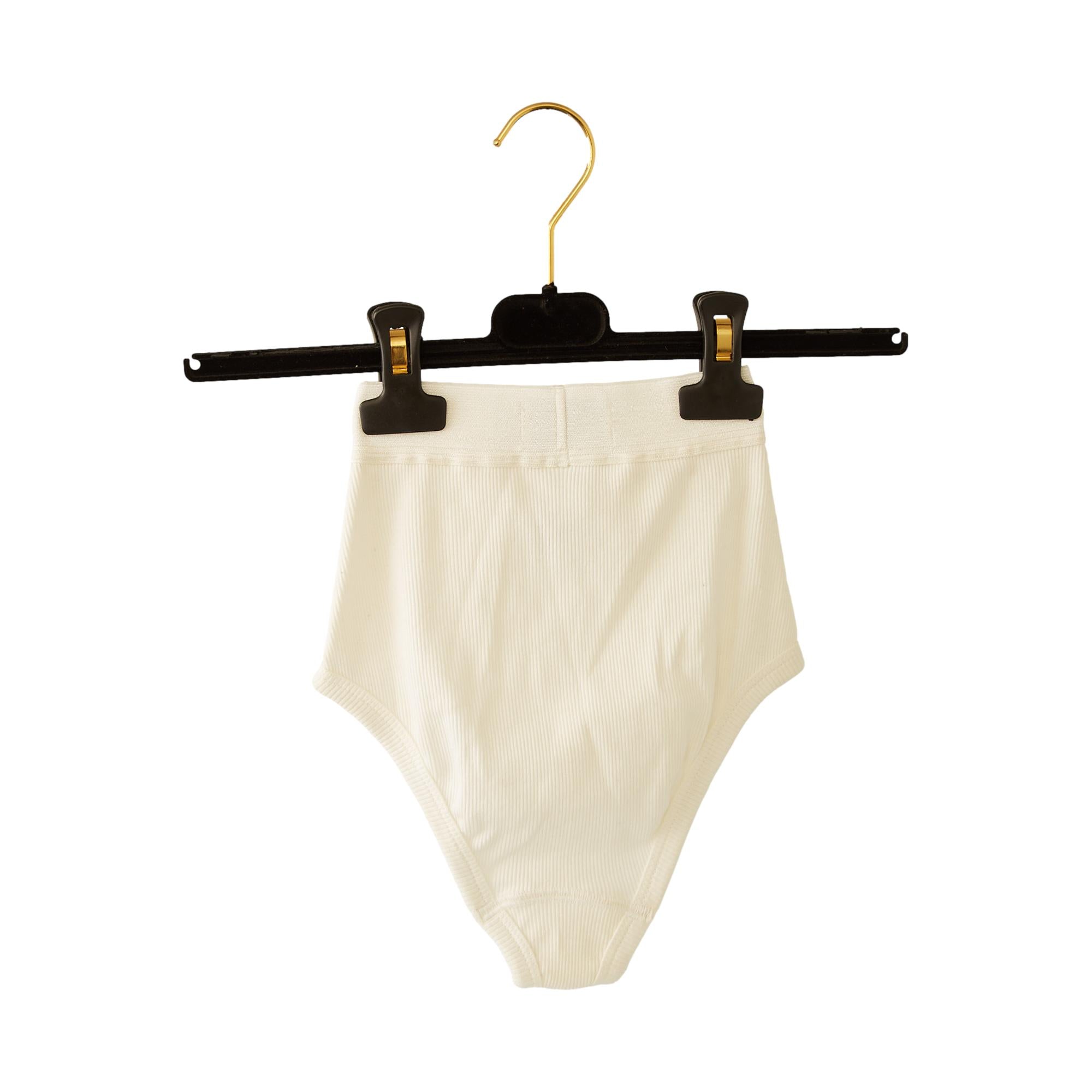 Chanel Rare White Ribbed Logo Briefs – Treasures of NYC