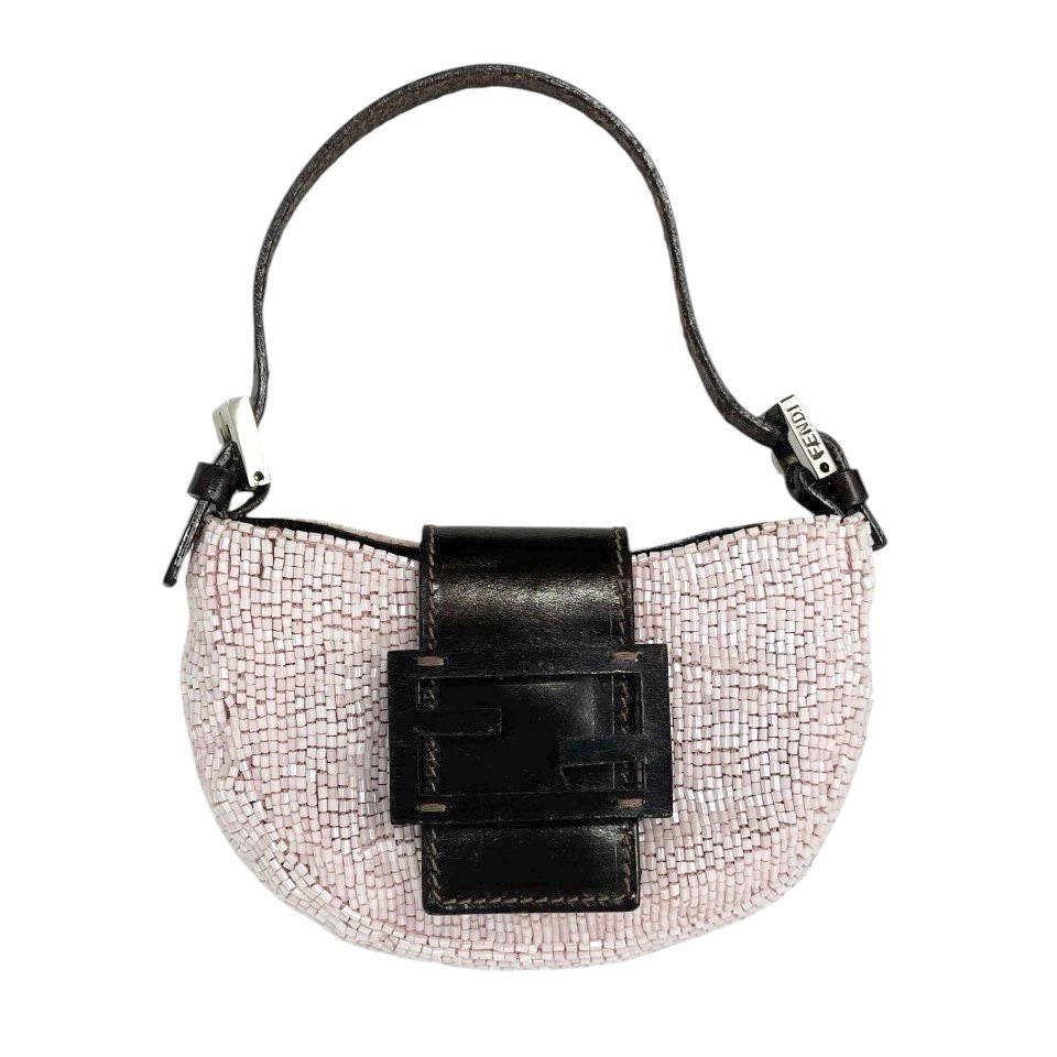 Fendi Baby Pink Beaded Croissant Bag