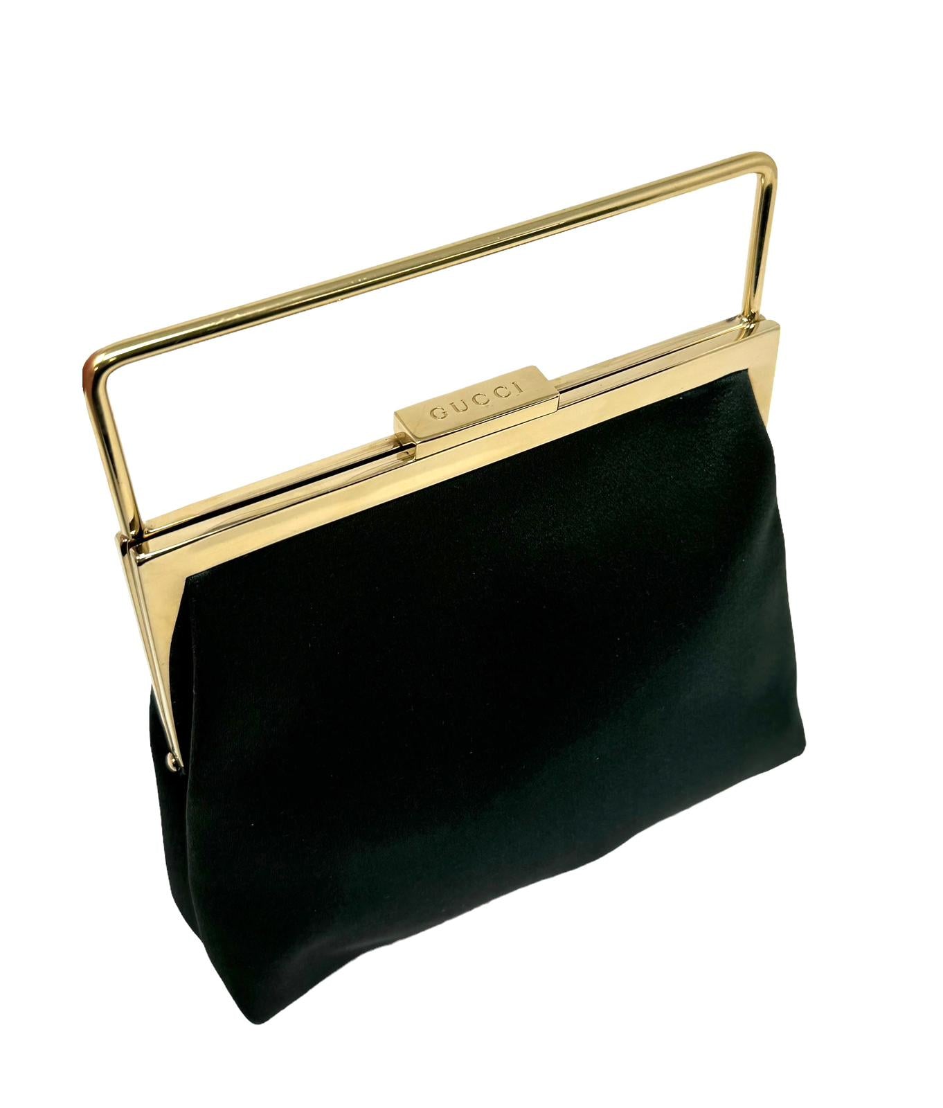 Gucci Green Satin Mini Top Handle