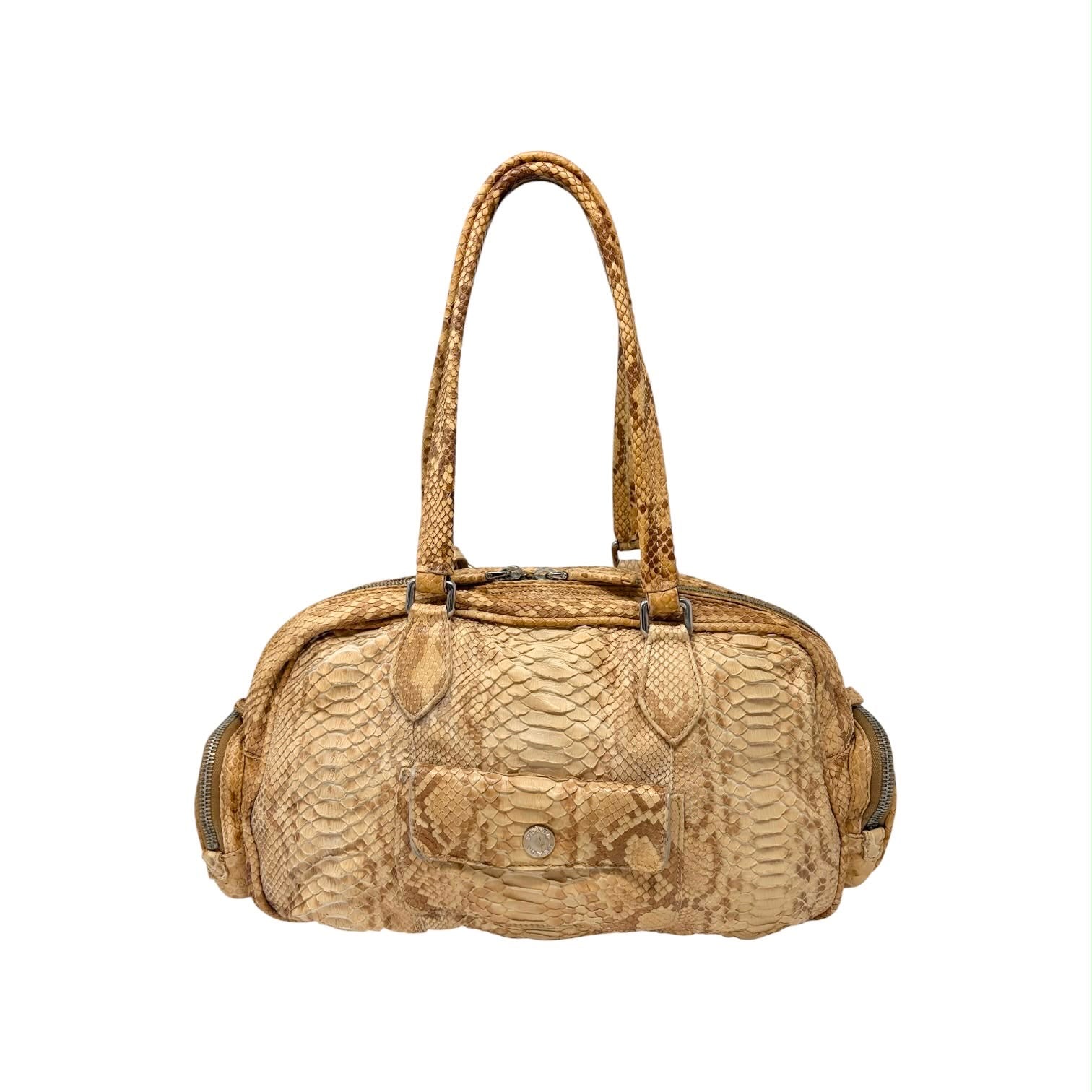 Prada Beige Snakeskin Shoulder Bag