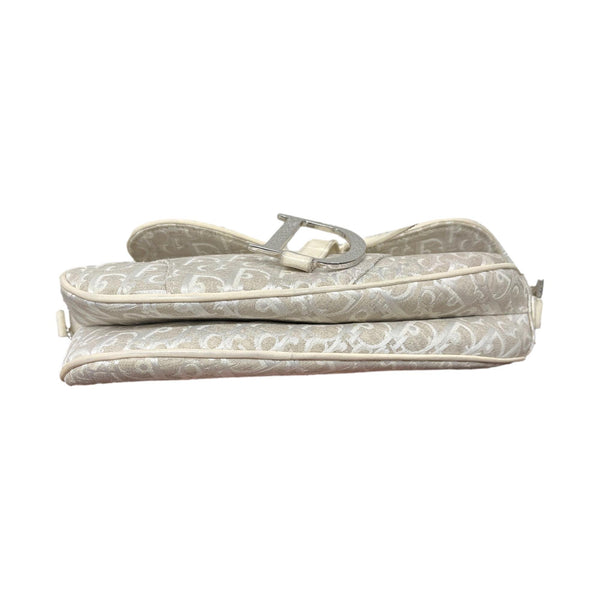 Dior Ivory Logo Saddle Bag