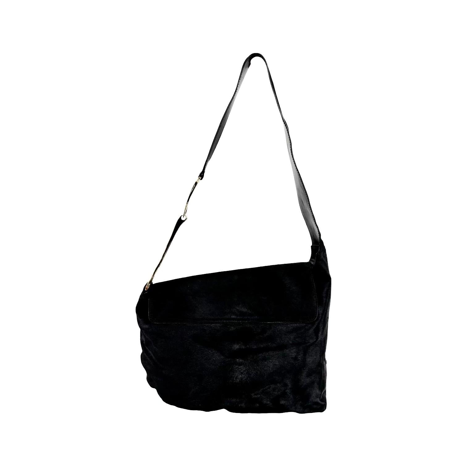 Gucci x Tom Ford Black Pony Hair Jumbo Bag