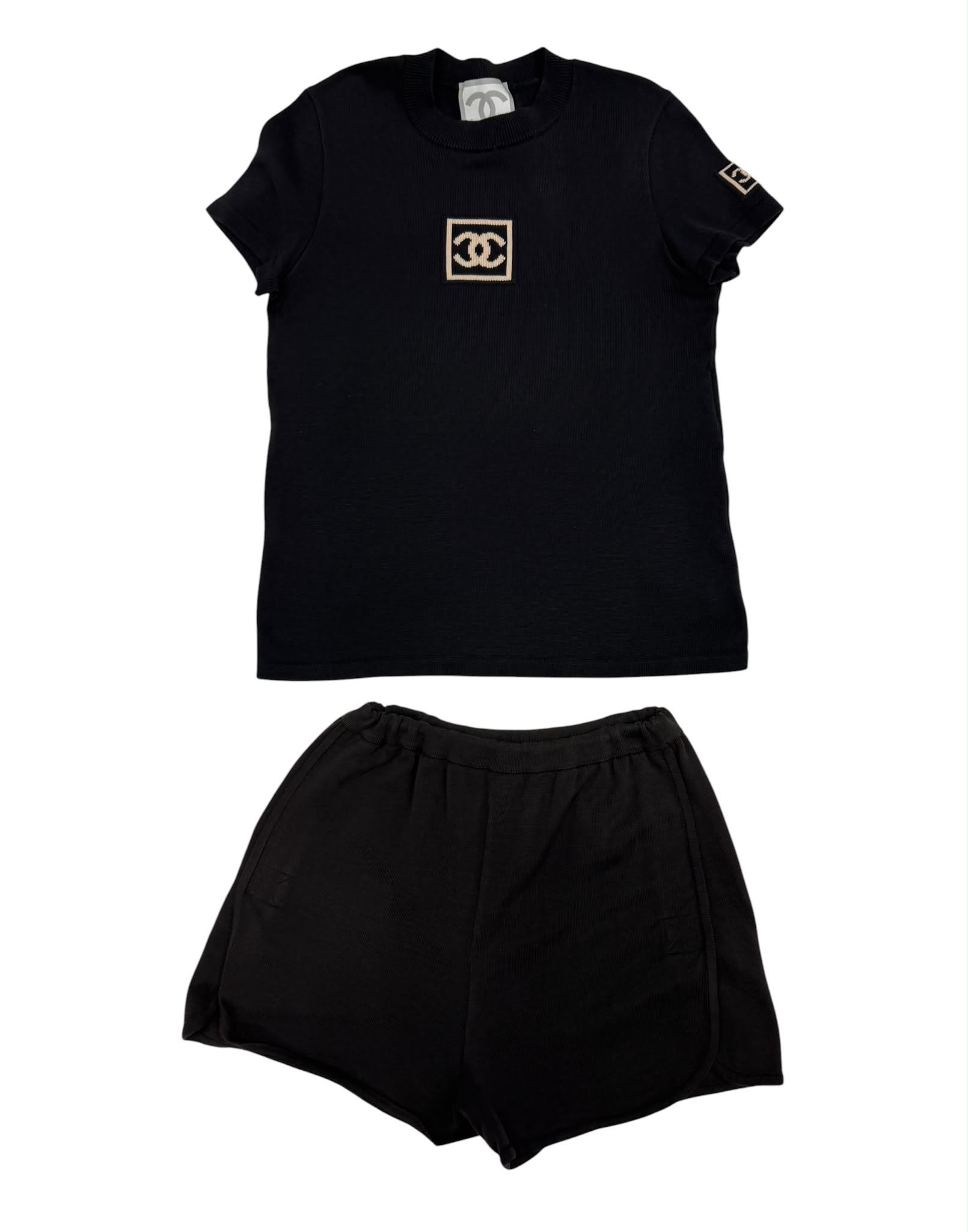 Chanel Black Logo Short Set