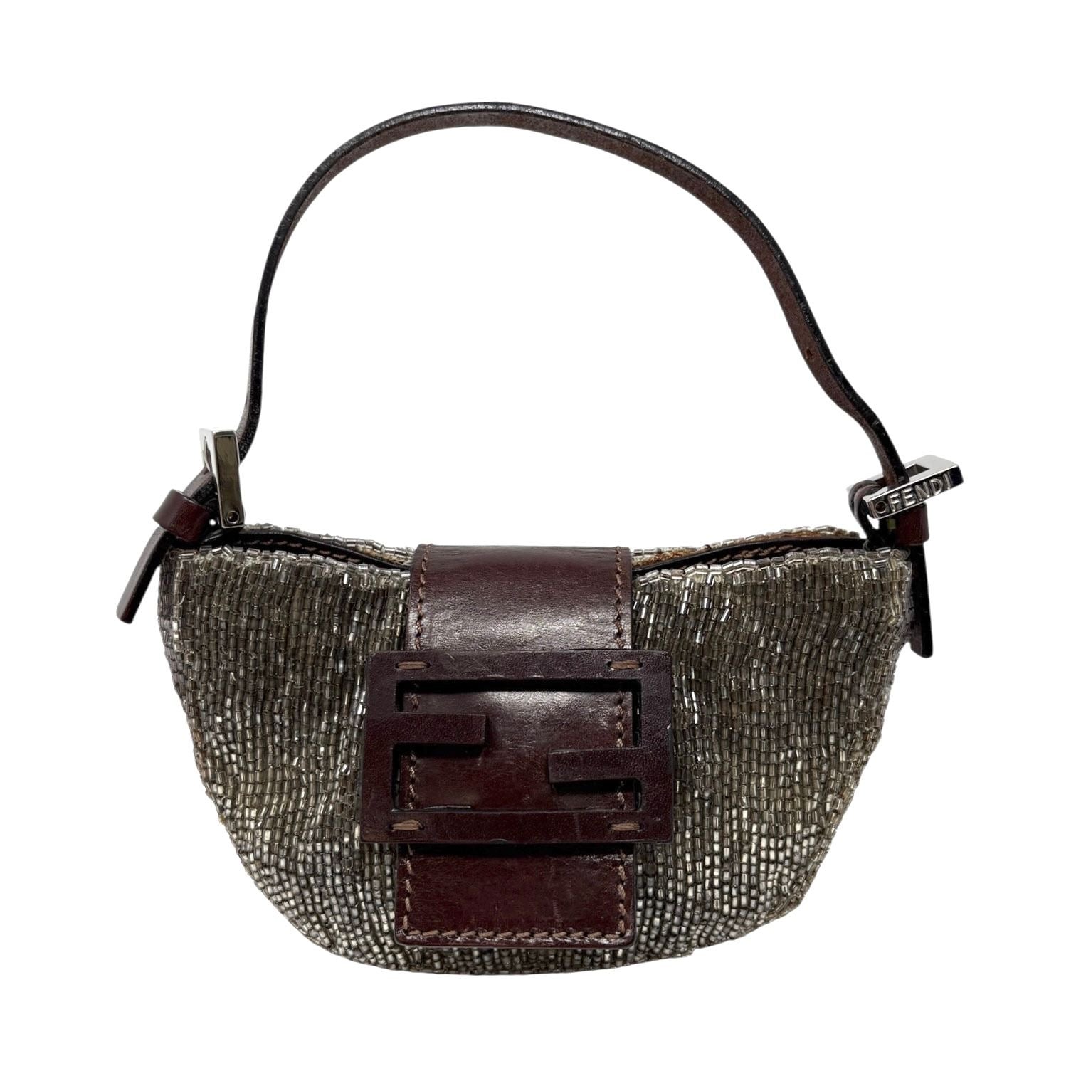 Fendi Bronze Beaded Croissant Bag