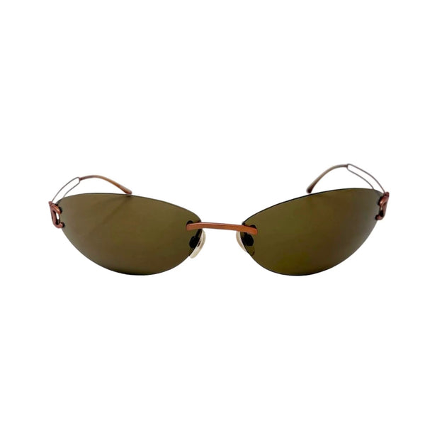 Chanel Olive Rimless Side Logo Sunglasses