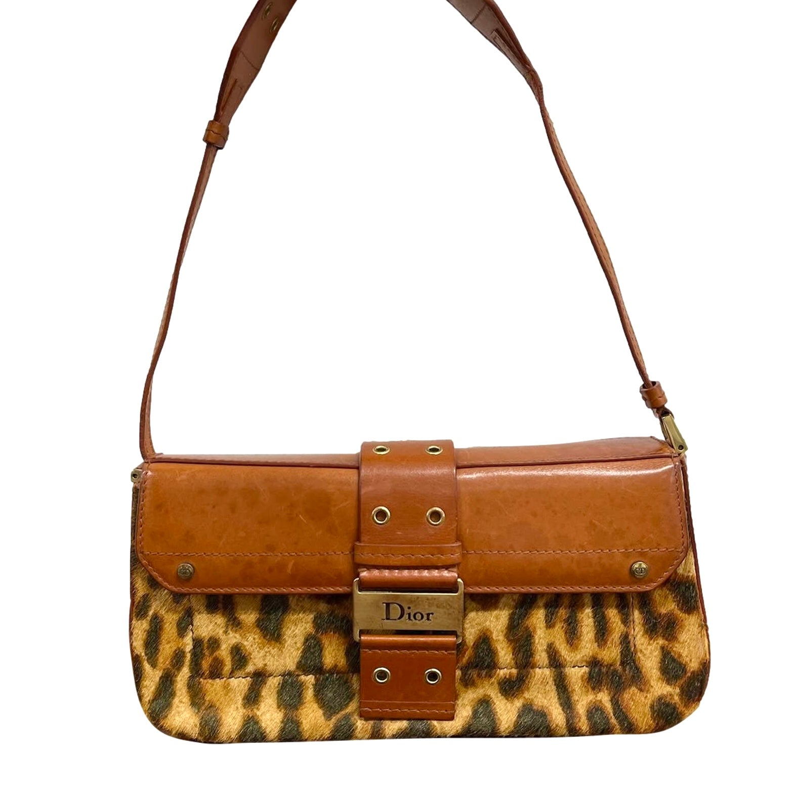 Dior Cheetah Calf Hair Shoulder Bag