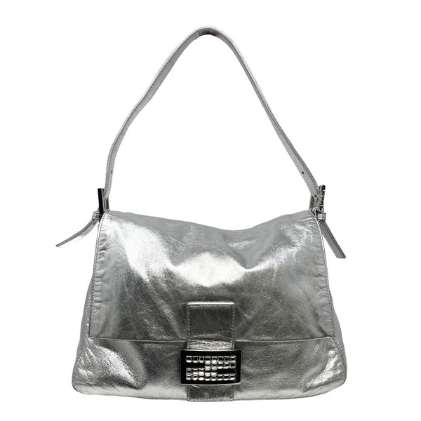 Fendi Silver Rhinestone Mama Baguette