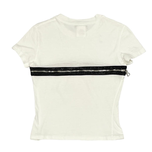 Dior White 2-in-1 Zipper Tee