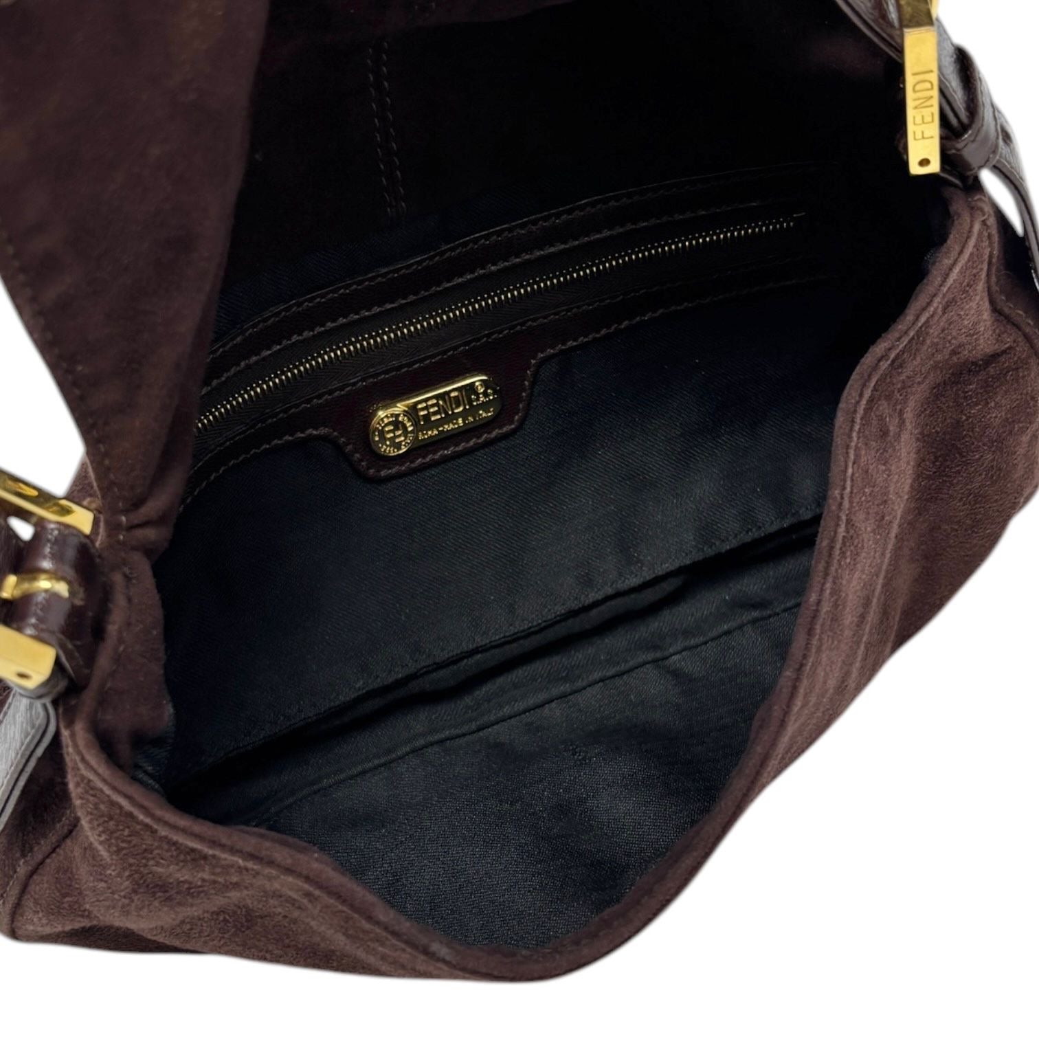 Fendi Brown Suede Baguette Bag