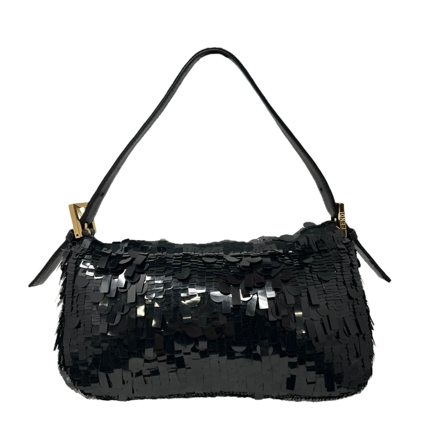 Fendi Black Sequin Baguette