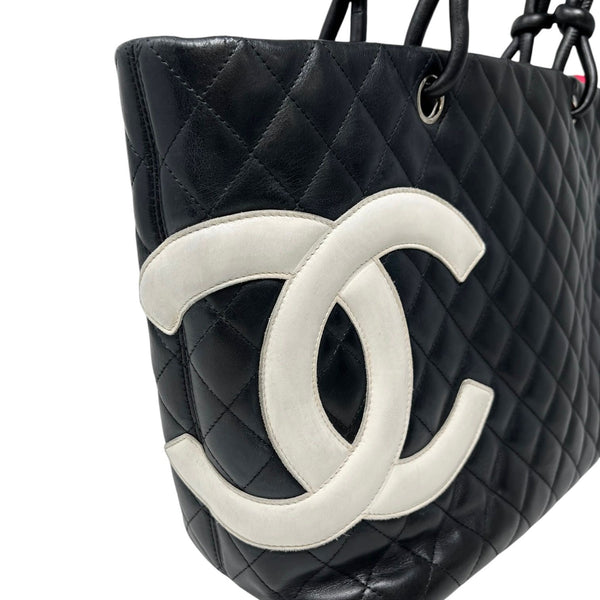 Chanel Black Lambskin Large Cambon Tote