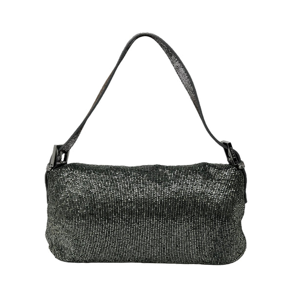 Fendi Silver Beaded Baguette