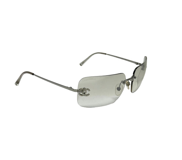 Chanel Clear Rhinestone Sunglasses