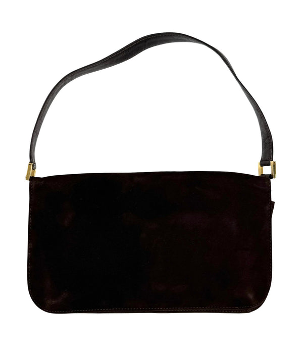 Fendi Brown Suede Baguette Bag