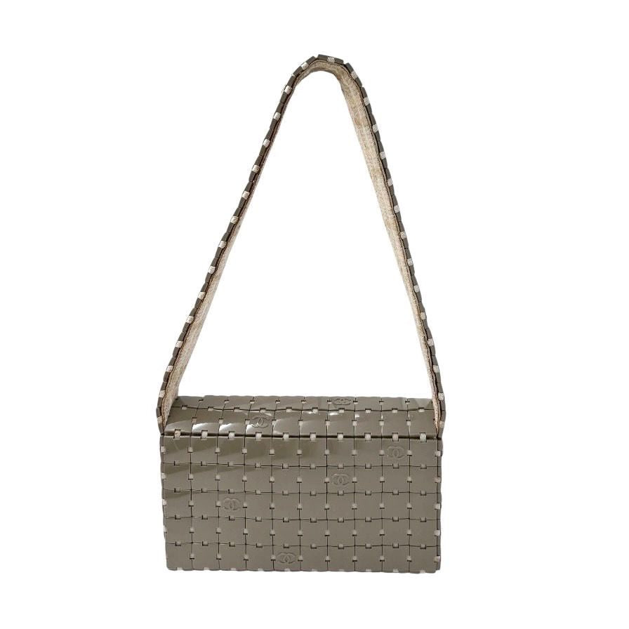 Chanel Grey Logo Shoulder Bag